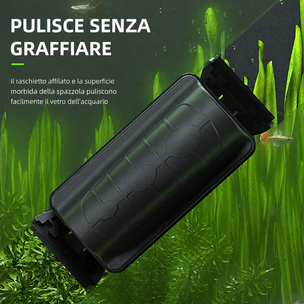 Spazzola Magnetica Pulisci Vetri per Acquari