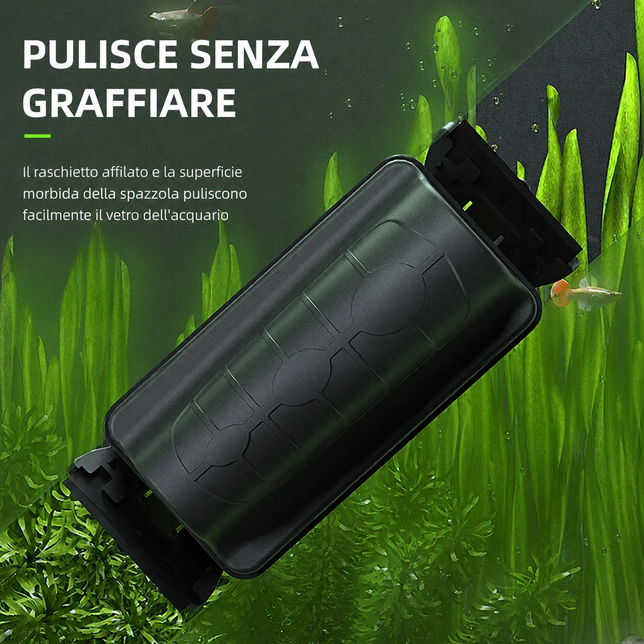 Spazzola Magnetica Pulisci Vetri per Acquari