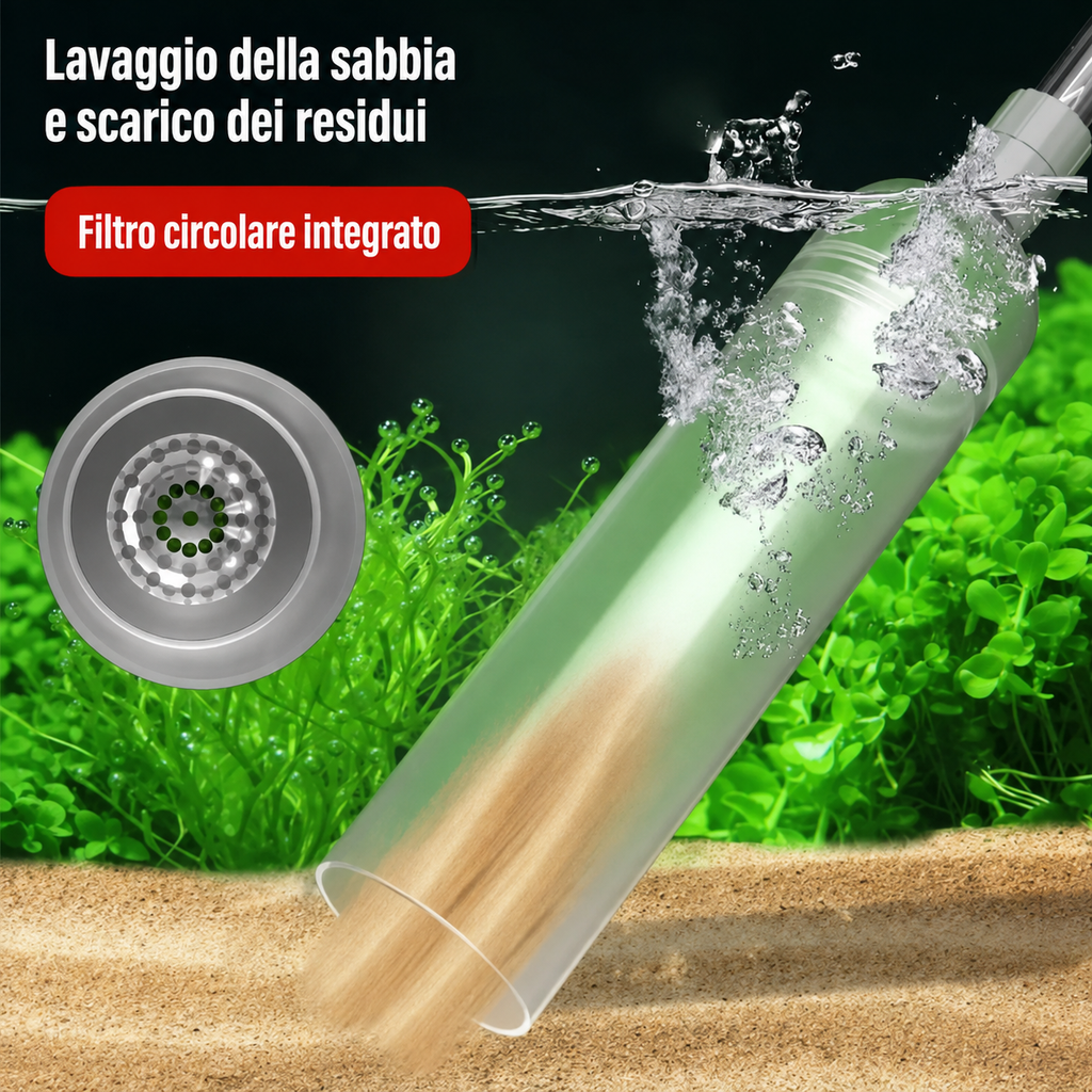 Sifone Aspiratore per Ghiaia e Cambio Acqua Acquario