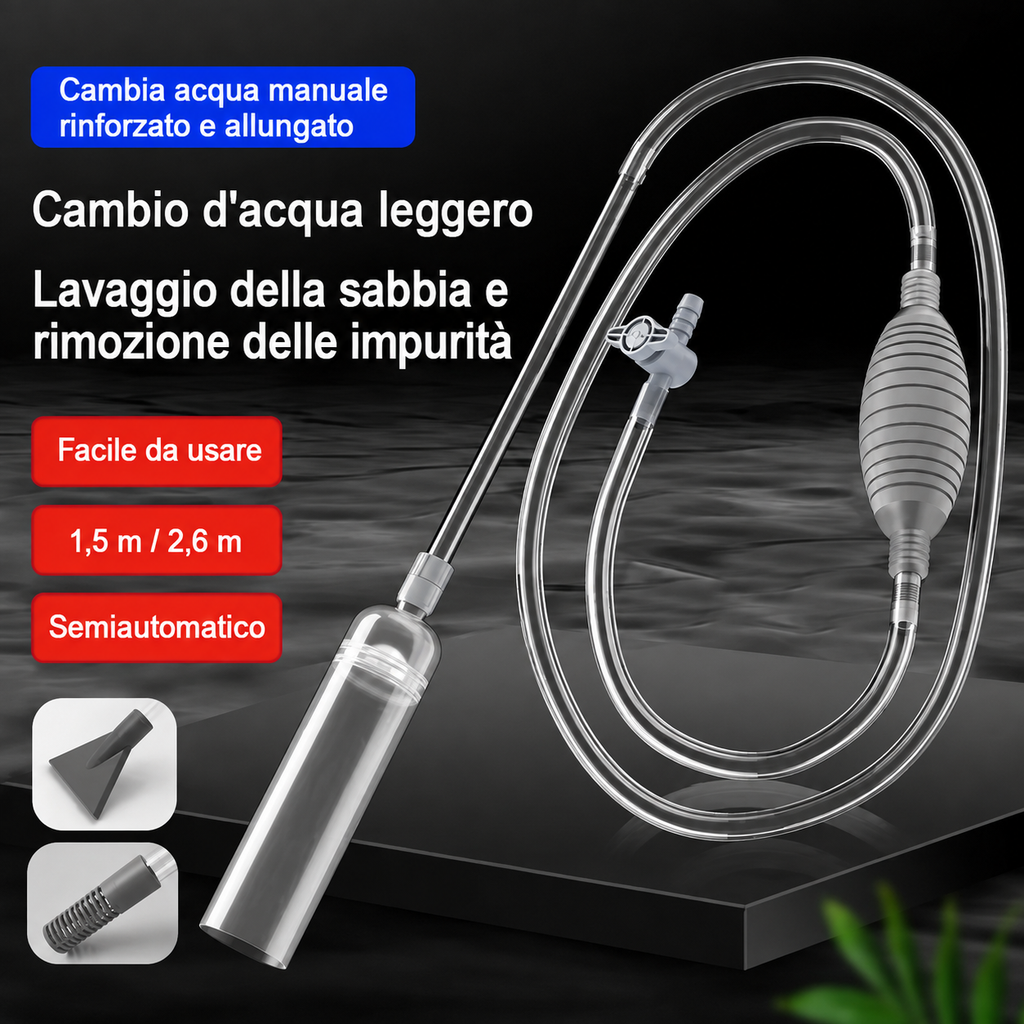 Sifone Aspiratore per Ghiaia e Cambio Acqua Acquario