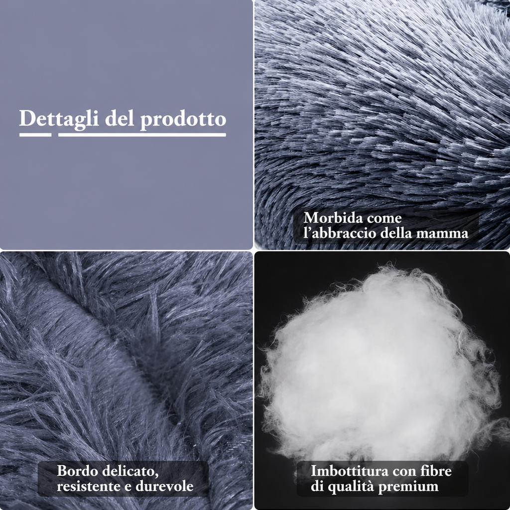 Cuccia Rotonda in Peluche Lavabile per Cani e Gatti — foto 24