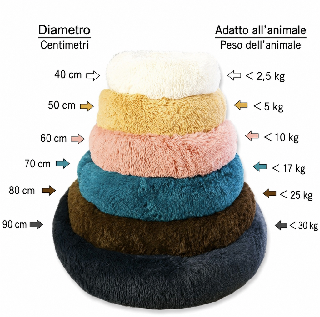 Cuccia Rotonda in Peluche Lavabile per Cani e Gatti — foto 25