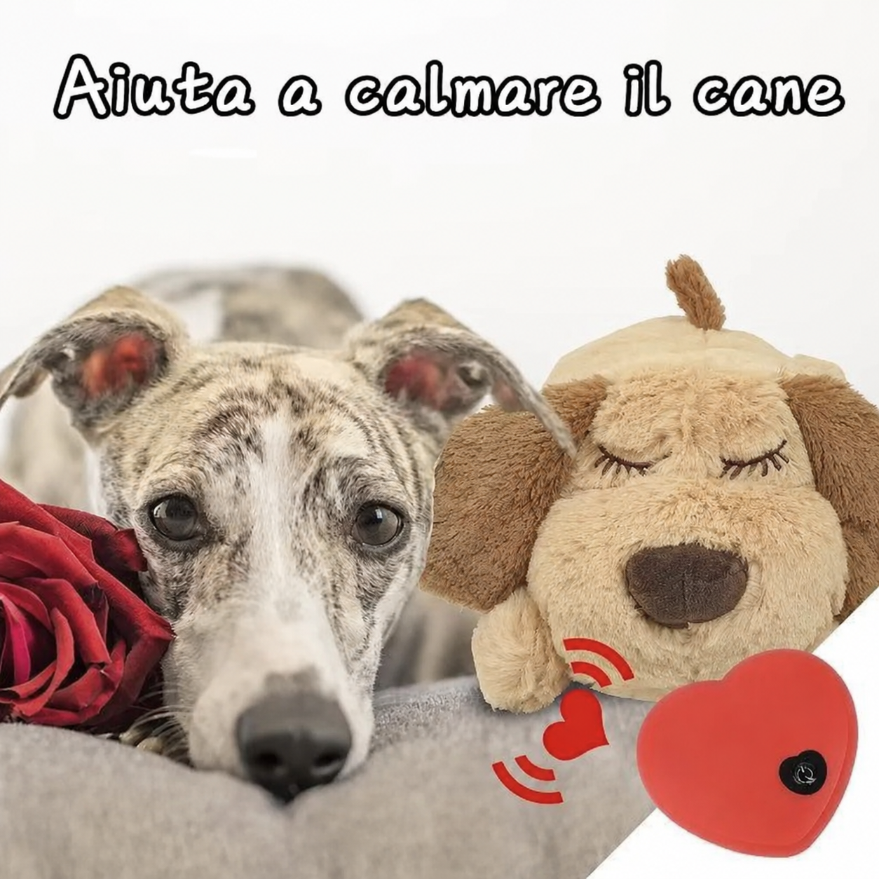 Peluche Antistress con Battito Cardiaco per il Sonno del Cane