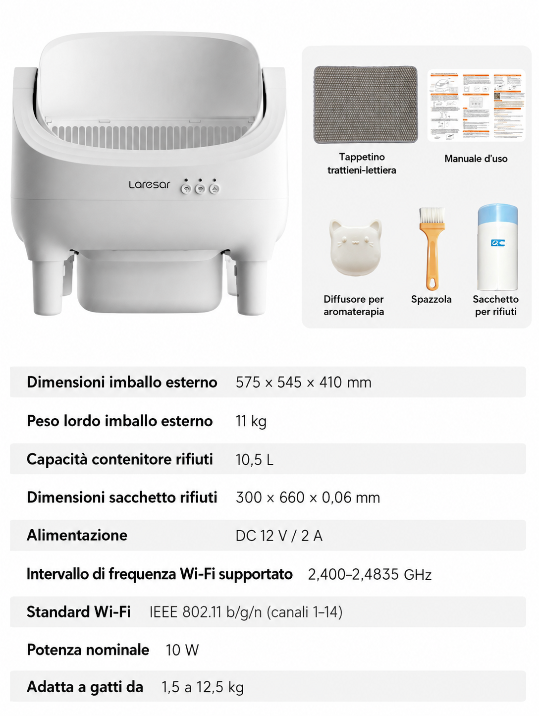 Lettiera Elettrica Autopulente con App e Sensori a Infrarossi