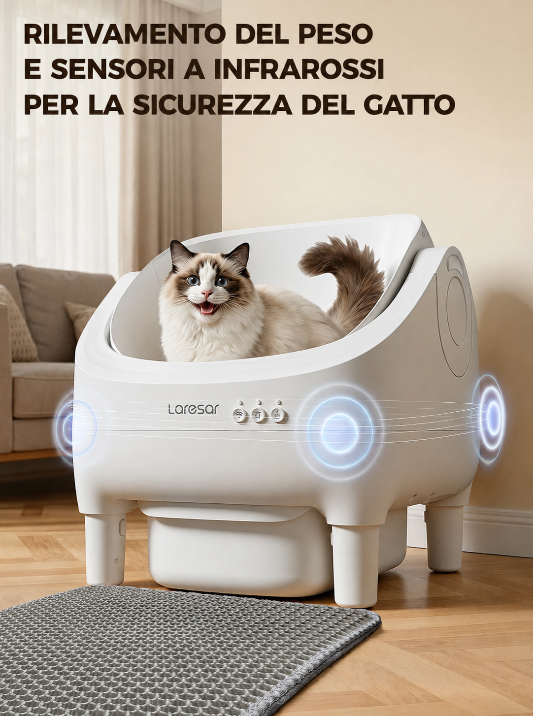 Lettiera Elettrica Autopulente con App e Sensori a Infrarossi