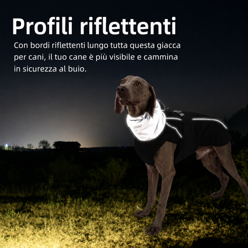 Cappotto Invernale Imbottito e Riflettente per Cani