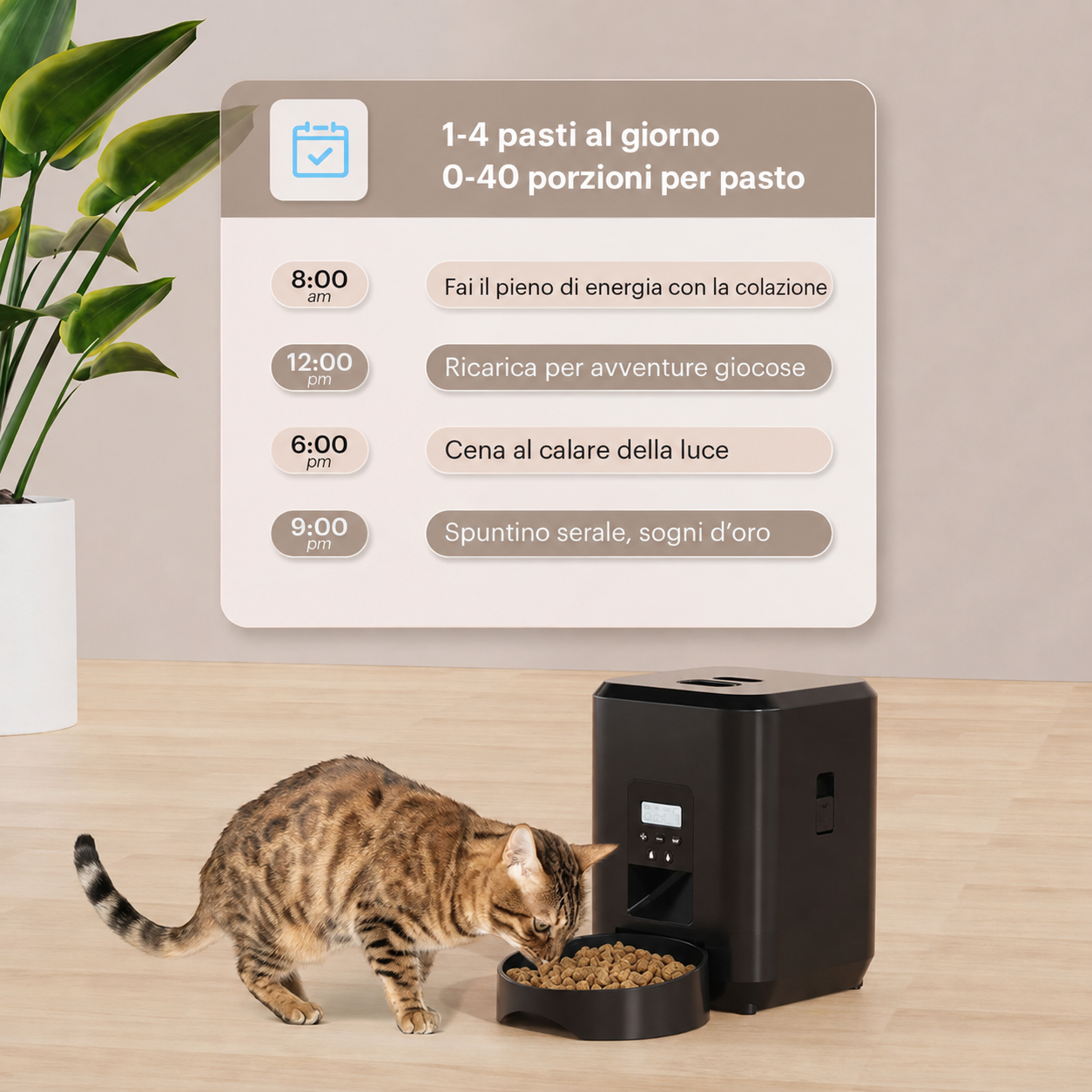 Distributore Automatico di Crocchette Programmabile per Cani e Gatti