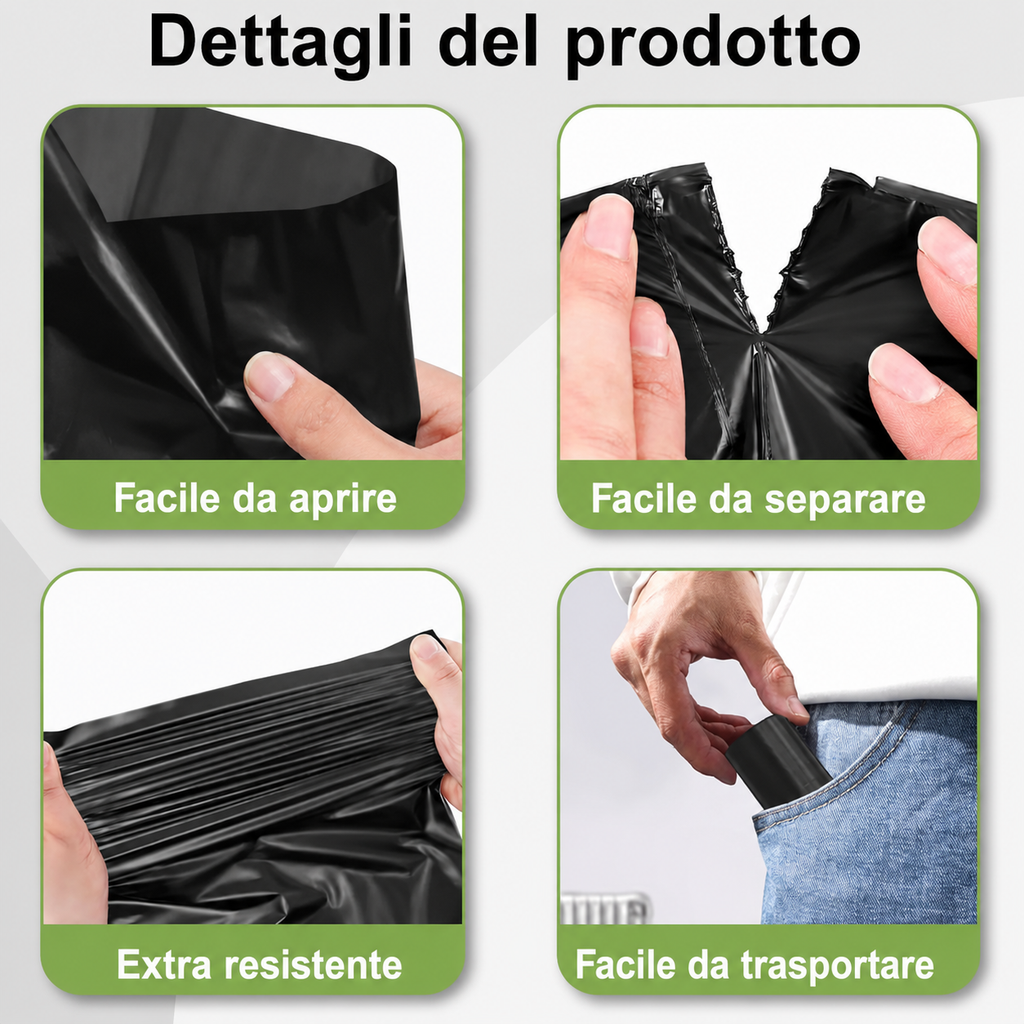 Sacchetti Igienici Impermeabili per Cani in Rotoli