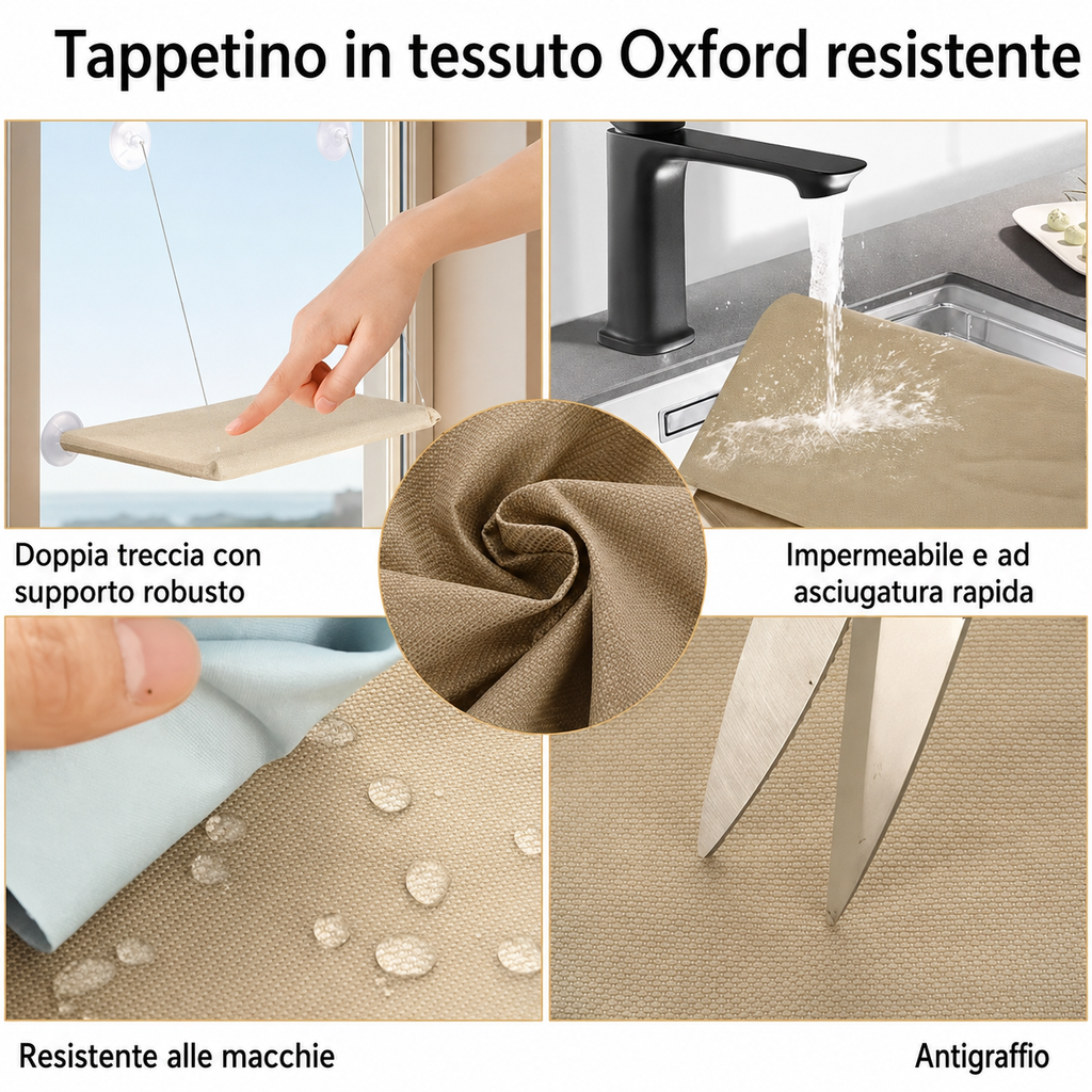 Amaca da Finestra con Ventose per Gatti