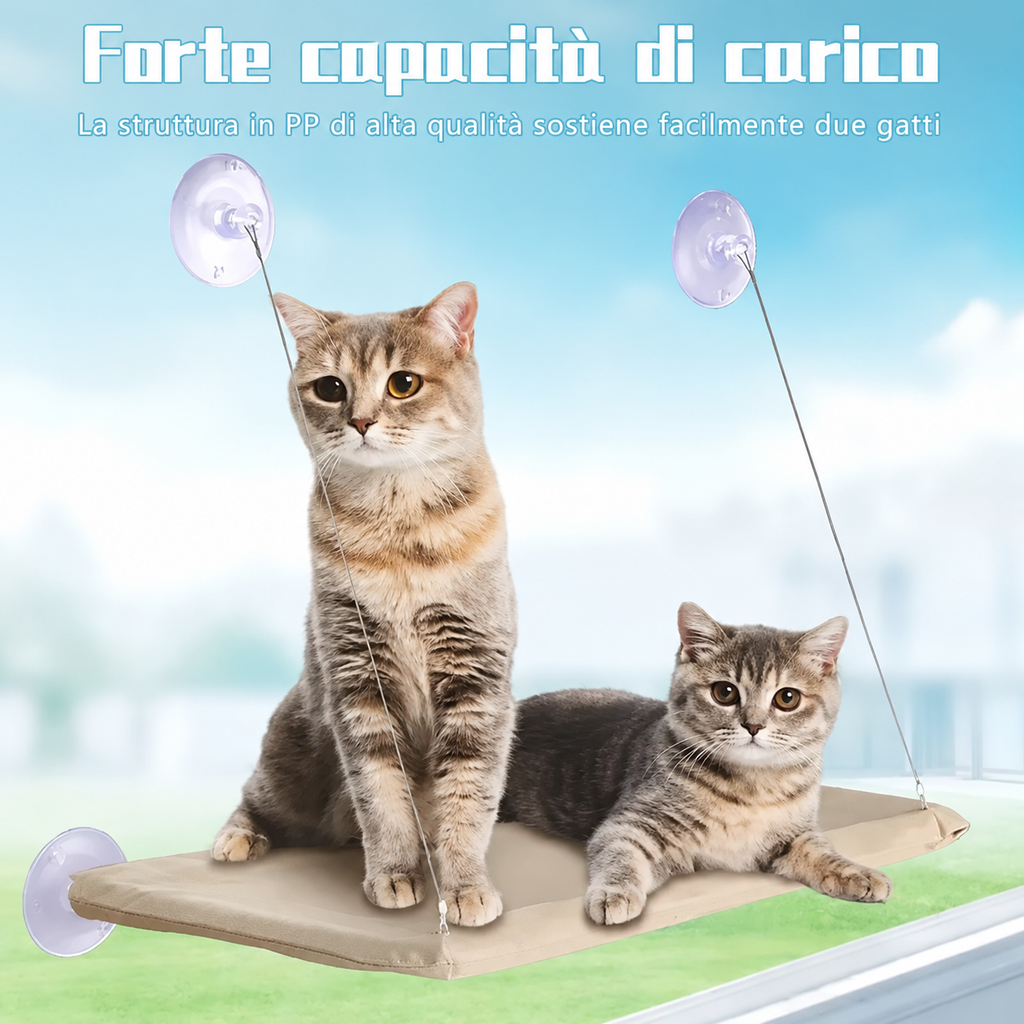 Amaca da Finestra con Ventose per Gatti