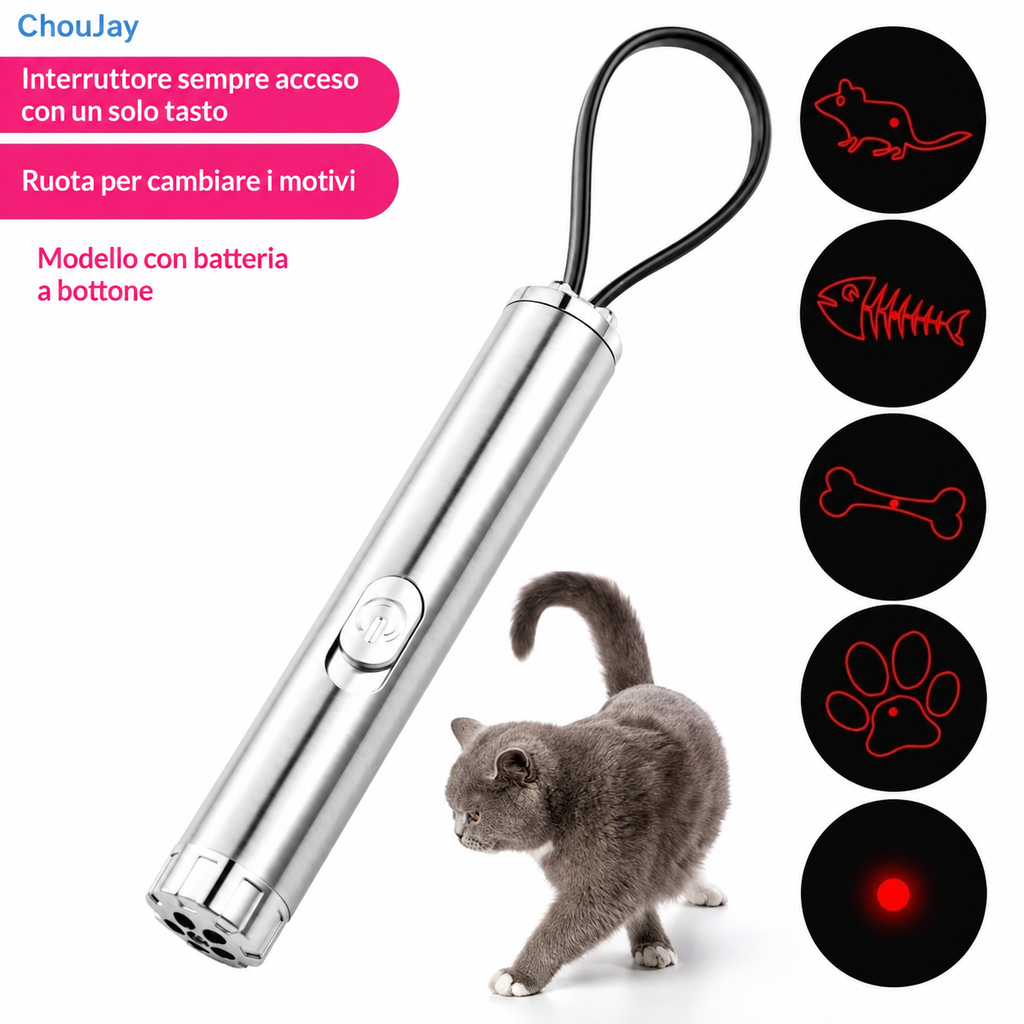 Penna Laser Multi-Disegno Ricaricabile per Gatti