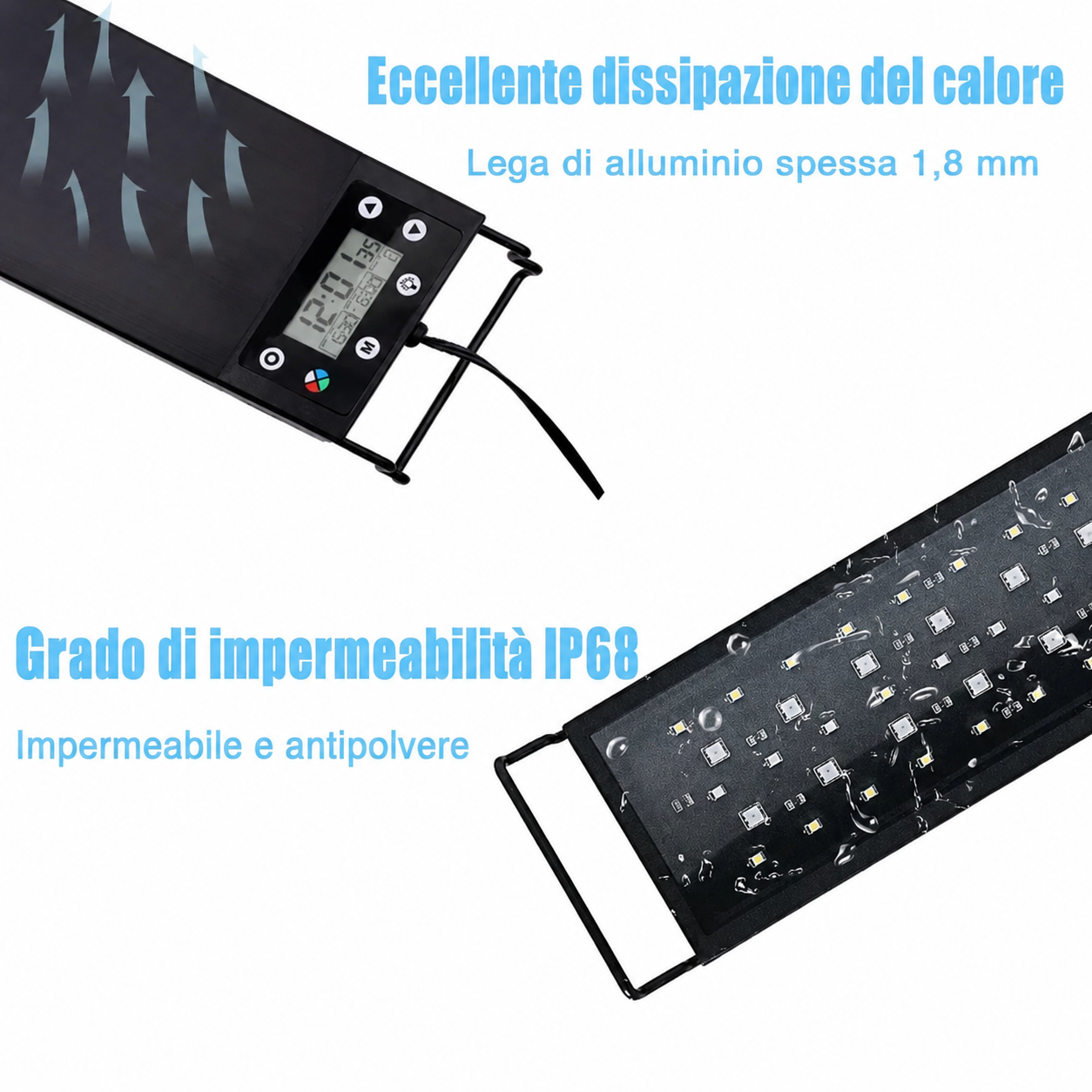 Plafoniera LED a Spettro Pieno per Acquari da 30 a 60 cm