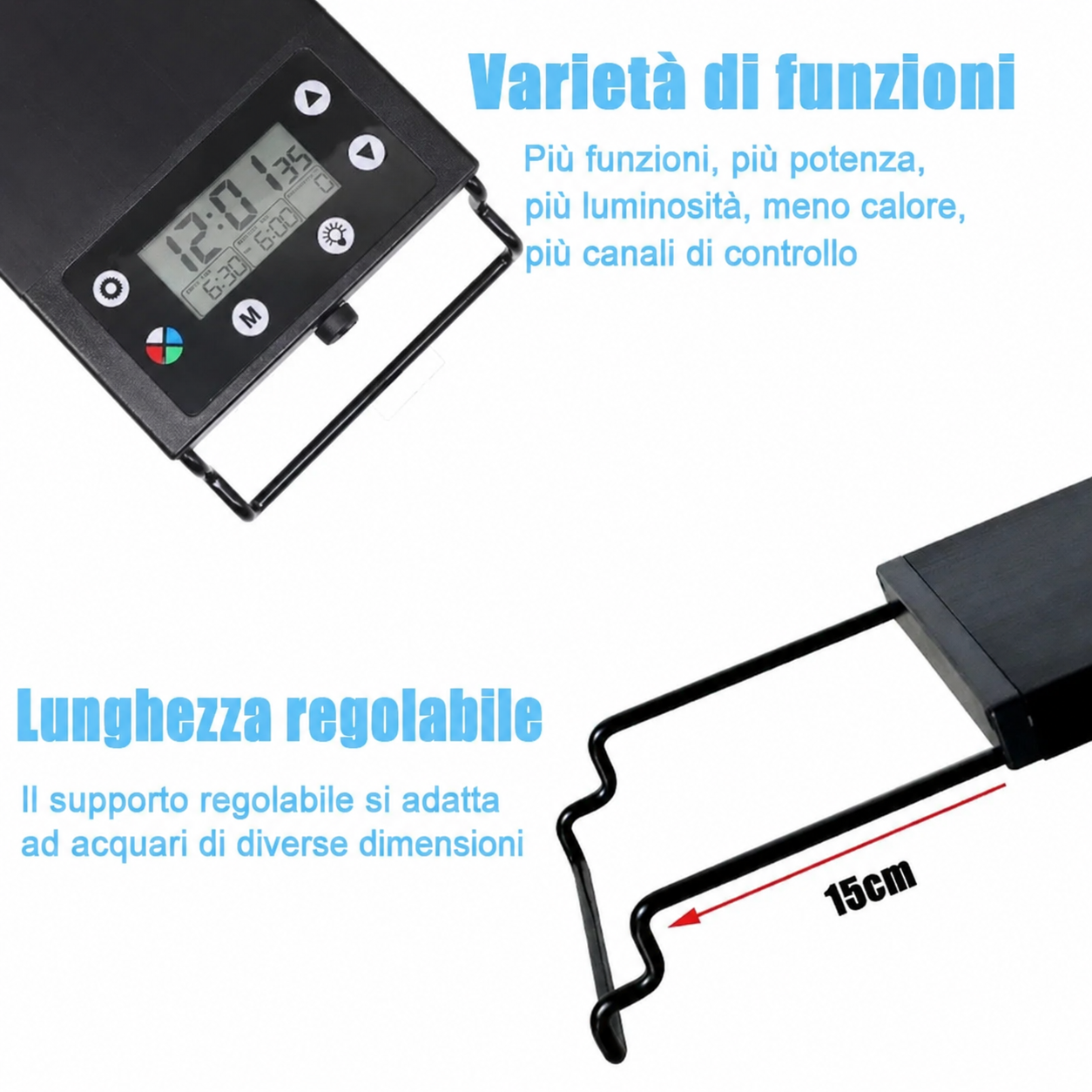 Plafoniera LED a Spettro Pieno per Acquari da 30 a 60 cm