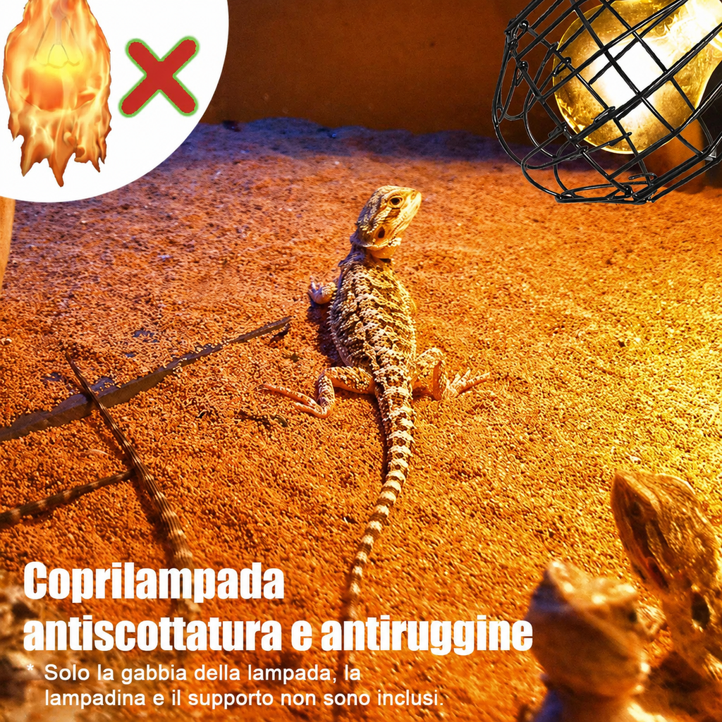 Griglia di Protezione Antiscottatura per Lampade da Terrario