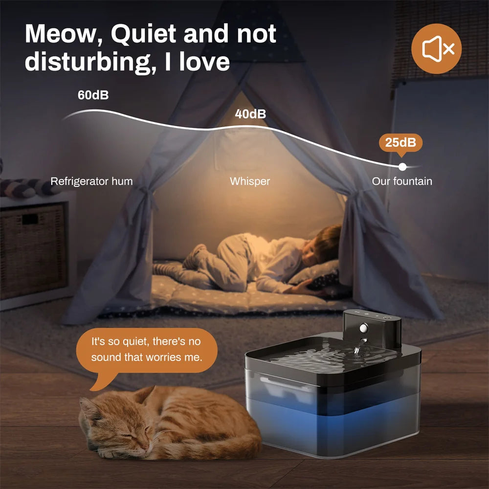 Fontanella Wireless a Induzione 2,2 L per Cani e Gatti