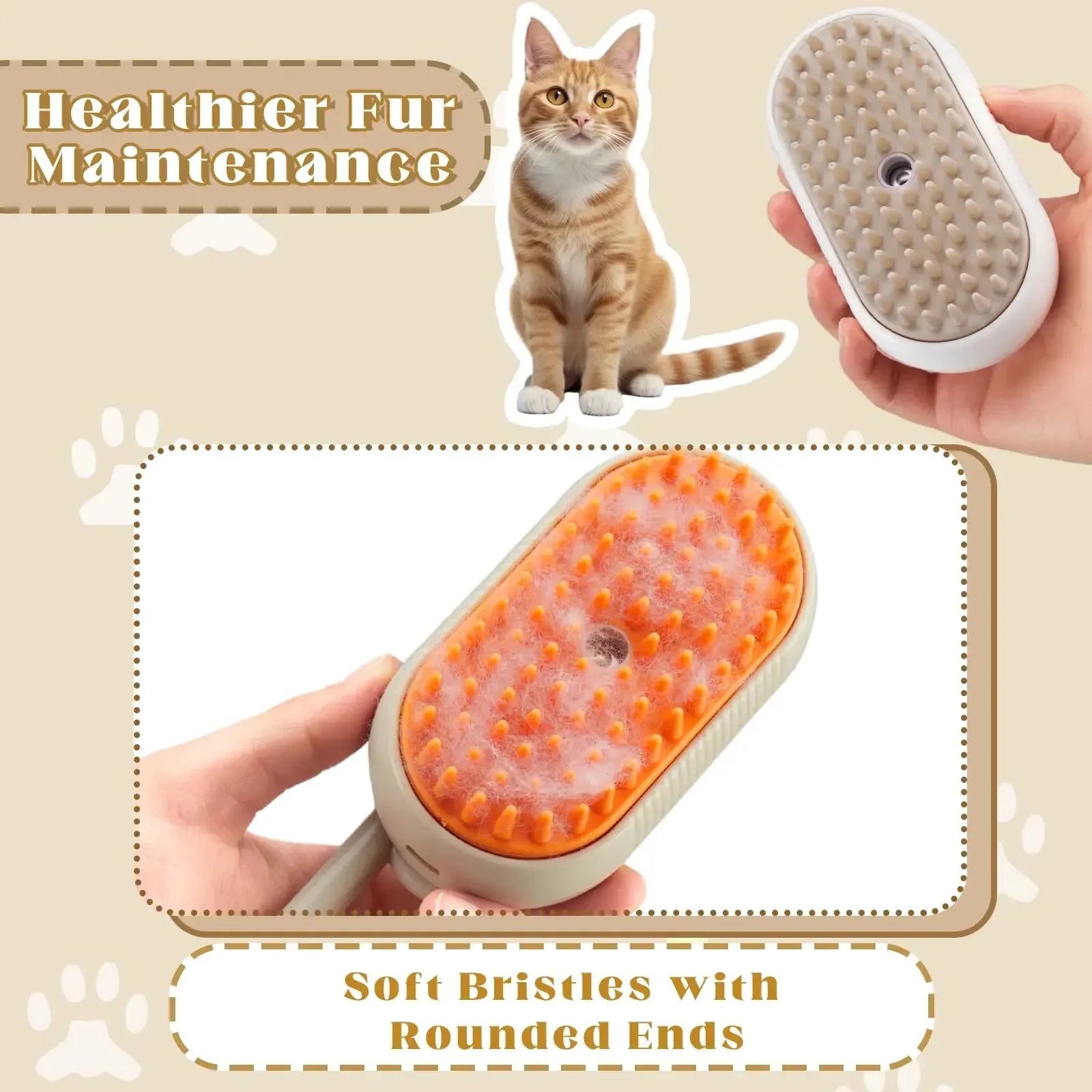 Spazzola Massaggiante 3 in 1 con Vaporizzatore