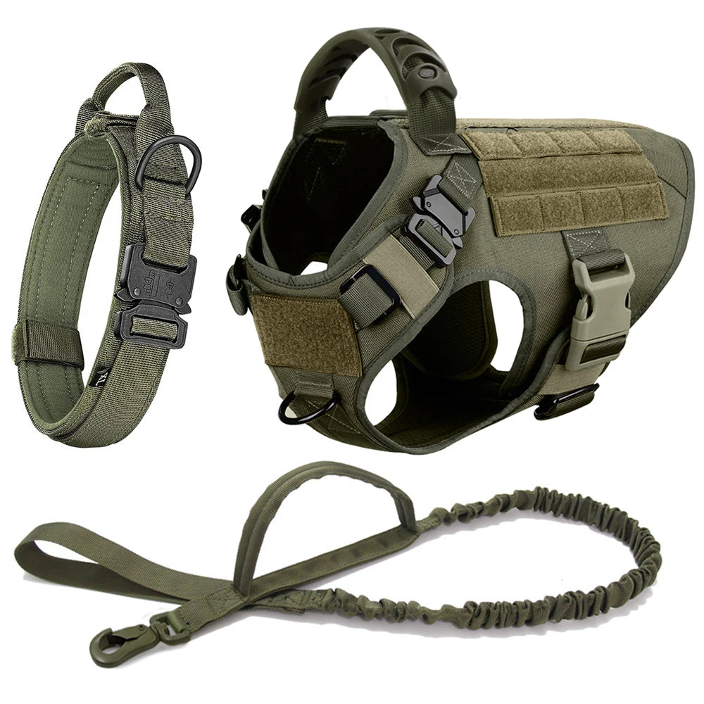 Pettorina Tattica Militare con Tasche Molle per Cani Grandi