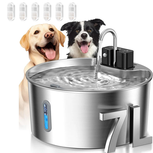 Fontanella in Acciaio Inox 7 L con Sensore e Ricarica Wireless