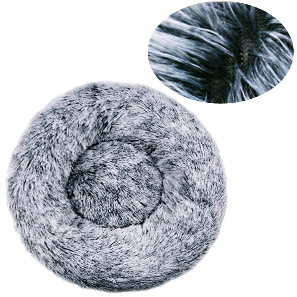 Cuccia Rotonda in Peluche Lavabile per Cani e Gatti