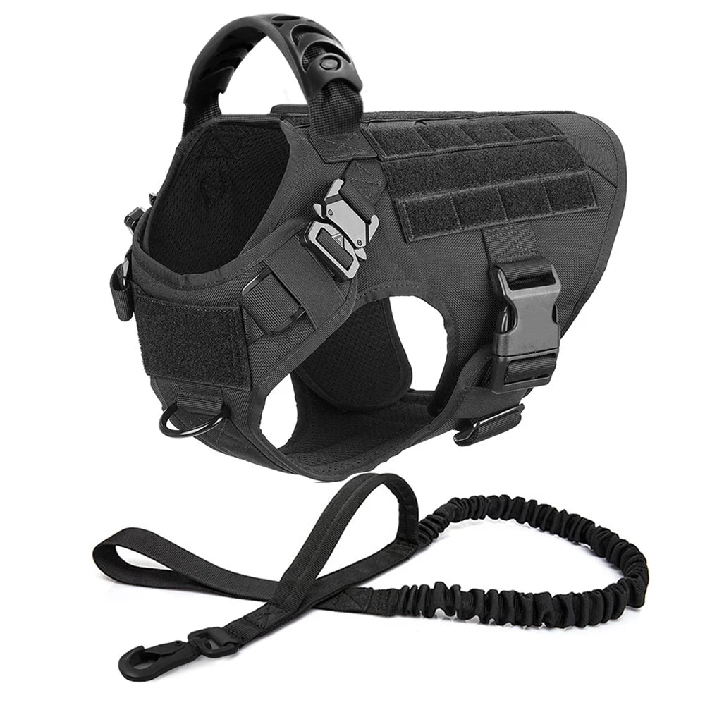 Pettorina Tattica Militare con Tasche Molle per Cani Grandi