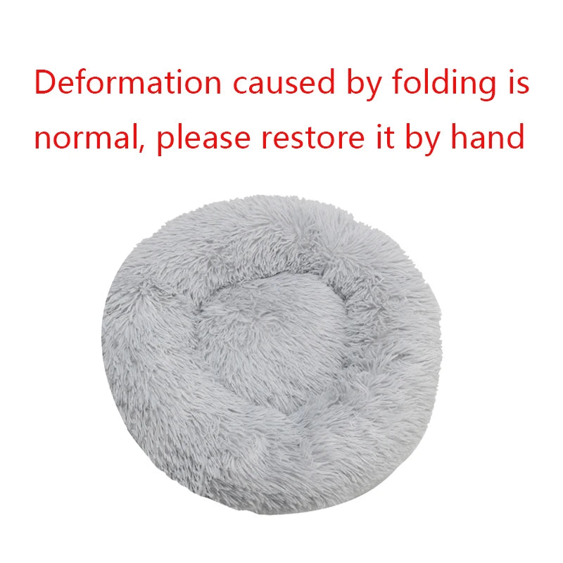 Cuccia Rotonda in Peluche Lavabile per Cani e Gatti