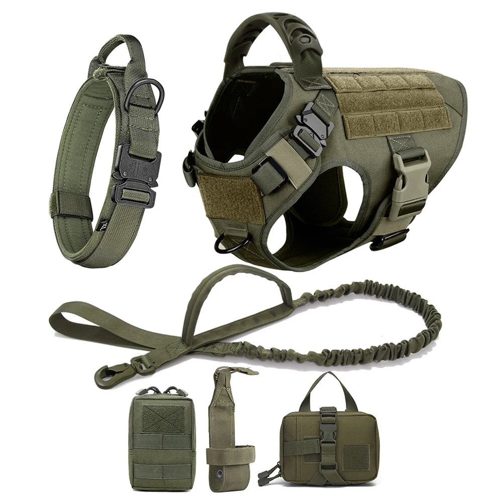 Pettorina Tattica Militare con Tasche Molle per Cani Grandi