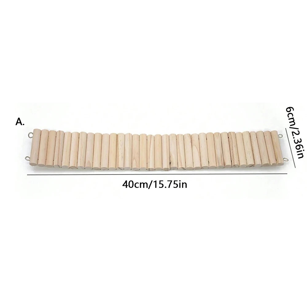 Ponte Flessibile in Legno Naturale per Gabbie di Roditori — foto 8