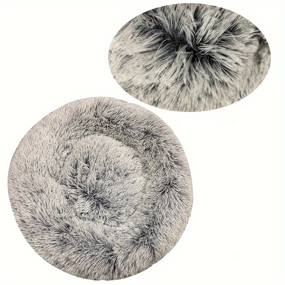 Cuccia Rotonda in Peluche Lavabile per Cani e Gatti