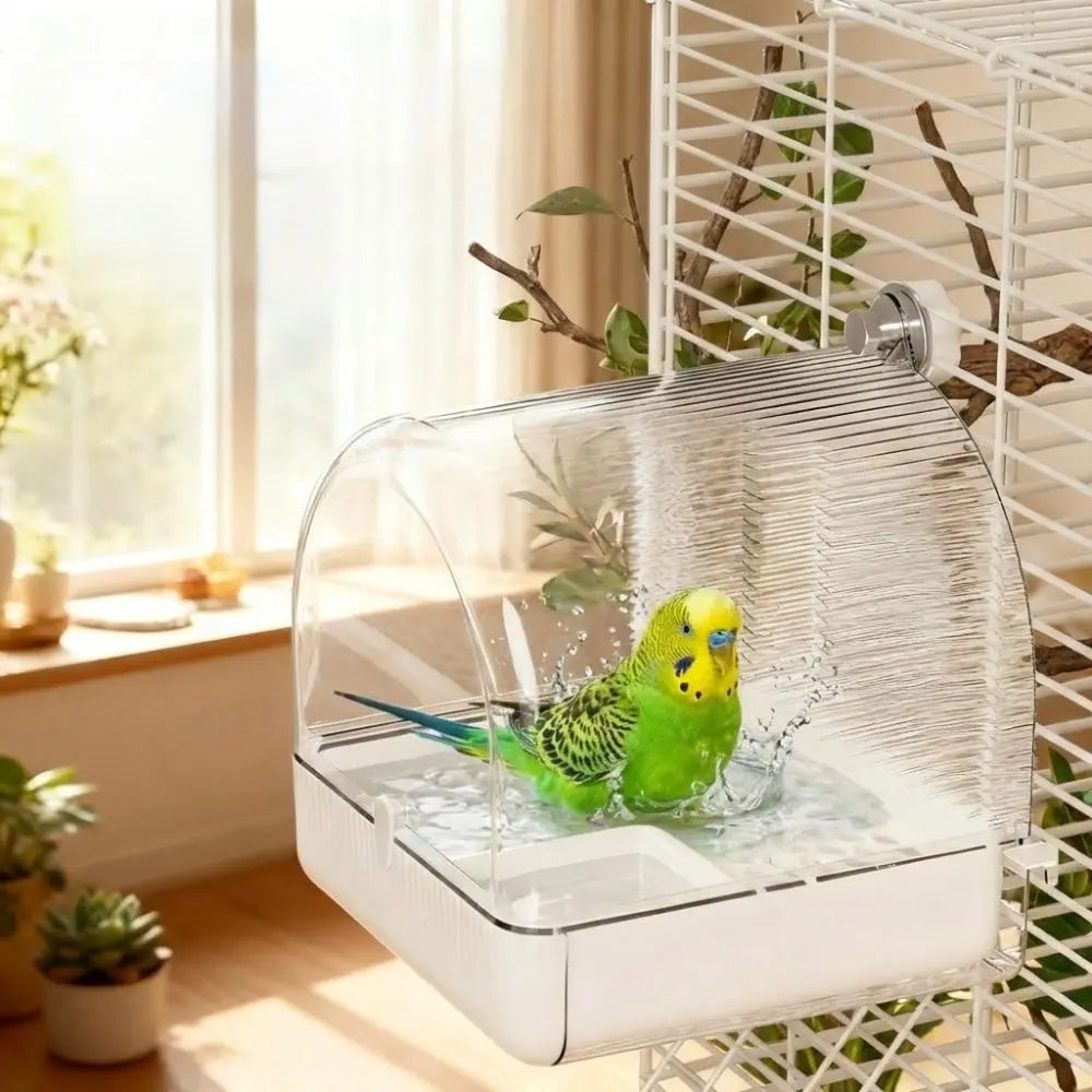 Vaschetta Bagno Trasparente Antischizzo per Gabbie