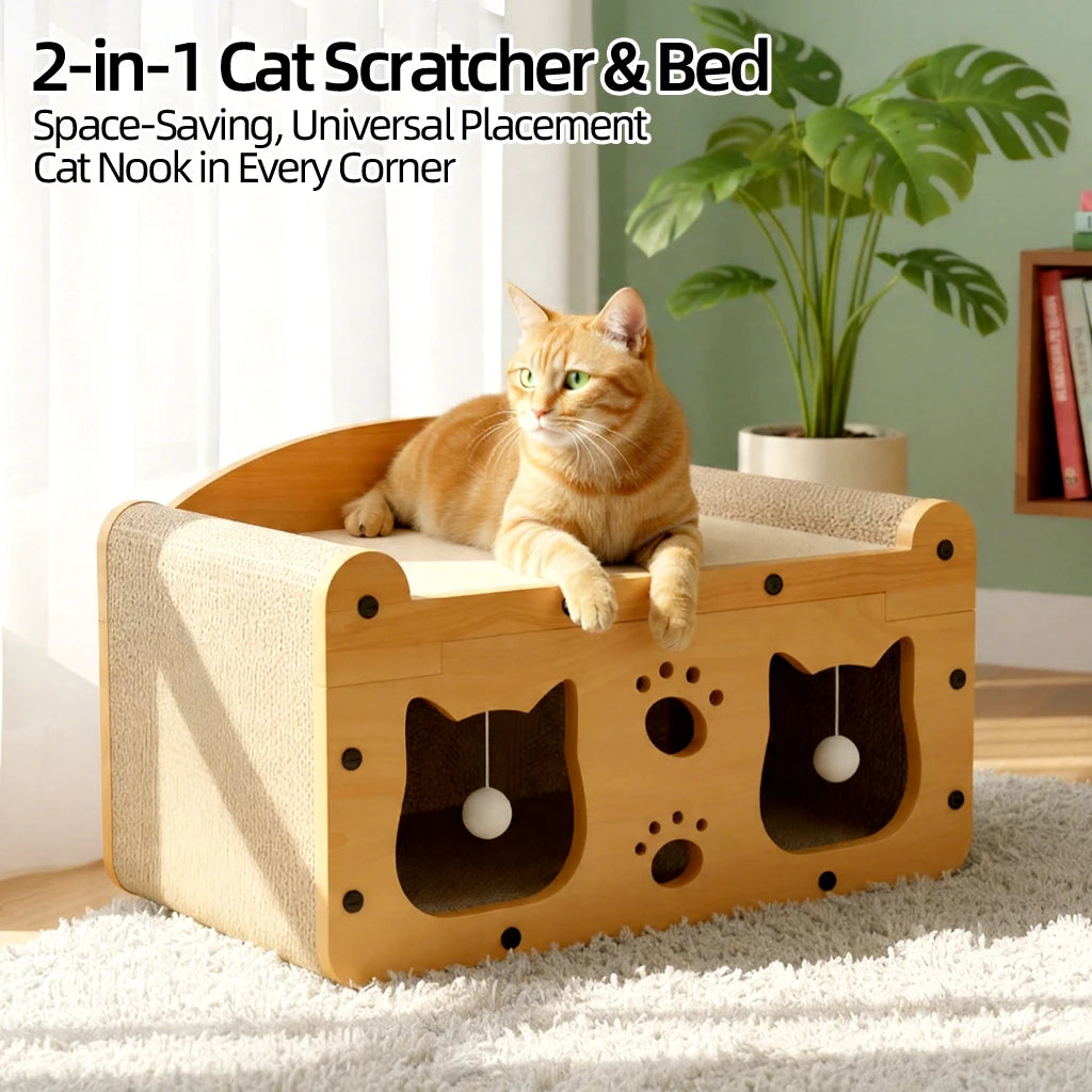 Tiragraffi 2 in 1 con Cuccia Integrata per Gatti