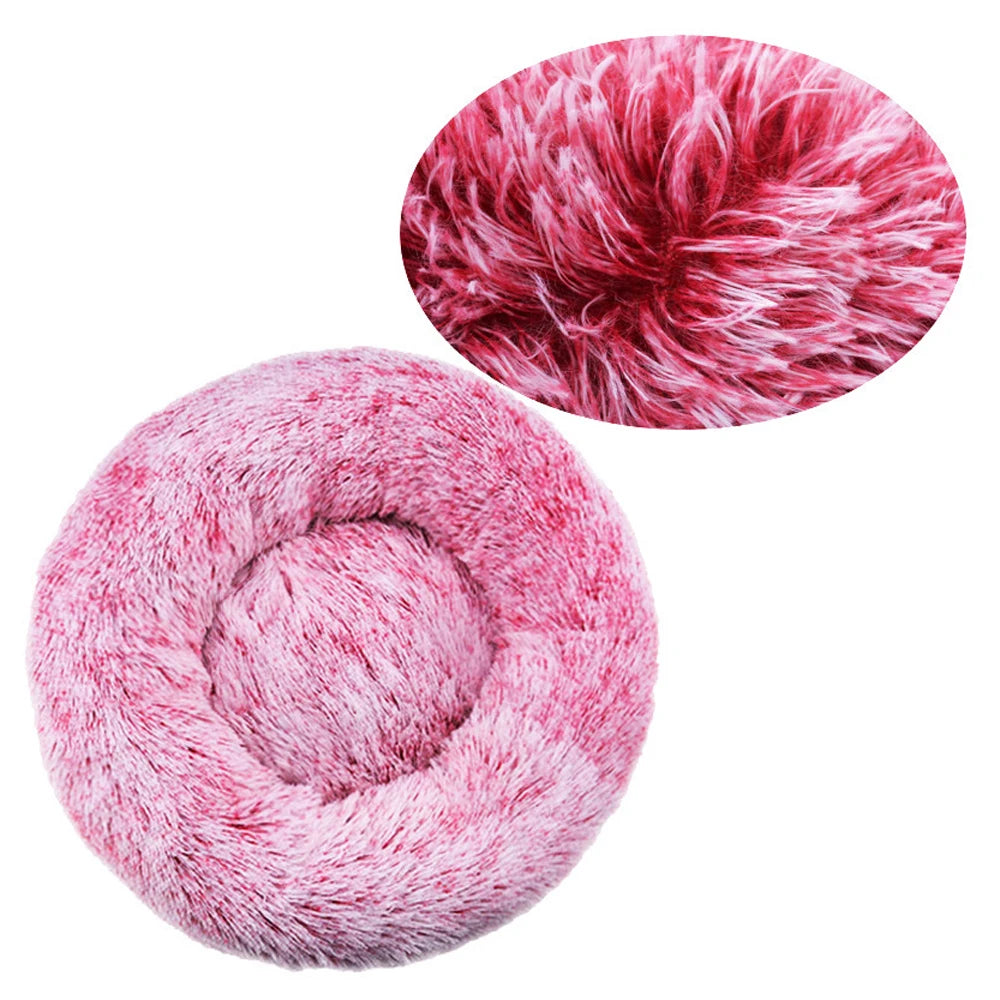 Cuccia Rotonda in Peluche Lavabile per Cani e Gatti