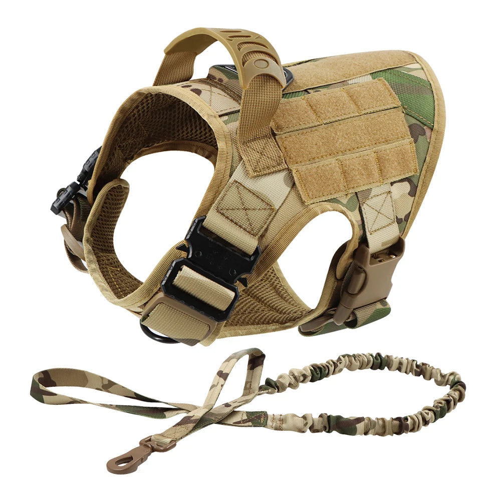 Pettorina Tattica Militare con Tasche Molle per Cani Grandi