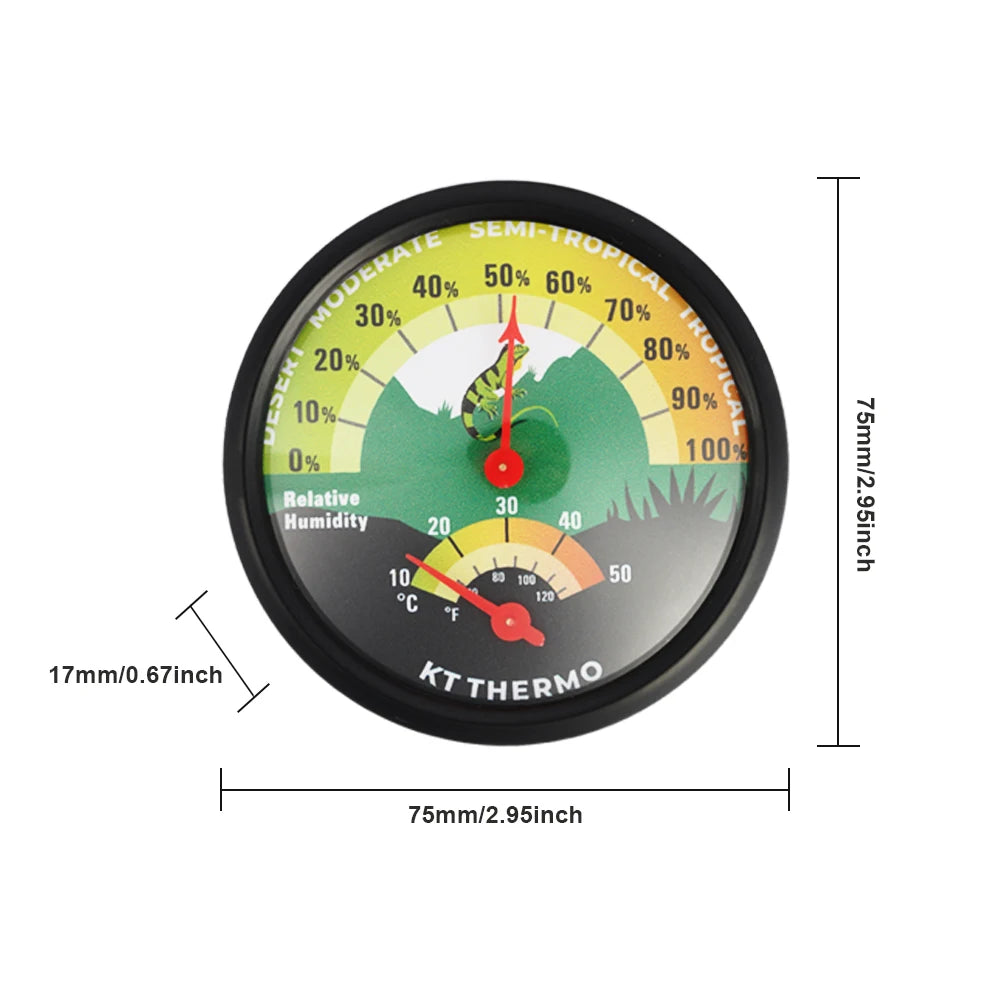 Termoigrometro con Ventosa per Terrari