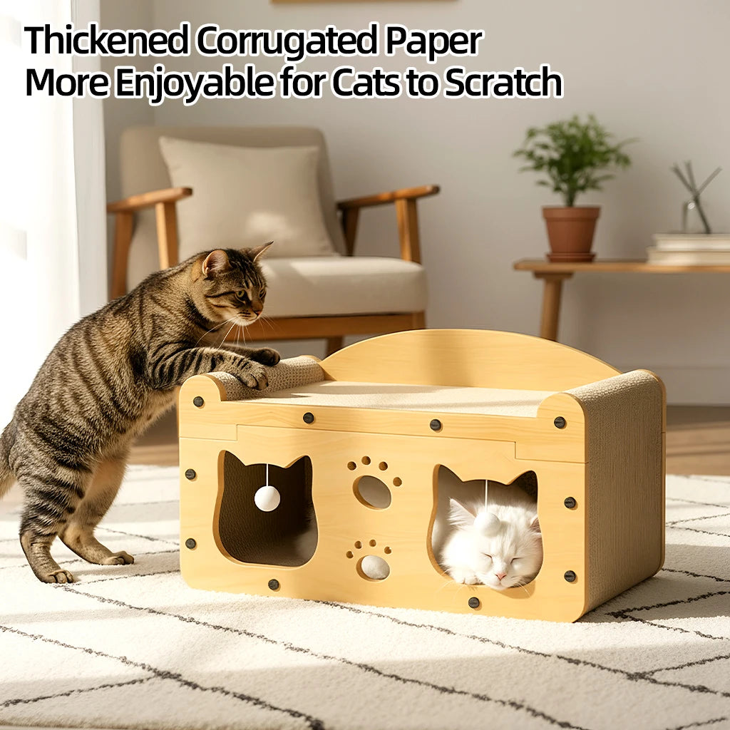 Tiragraffi 2 in 1 con Cuccia Integrata per Gatti