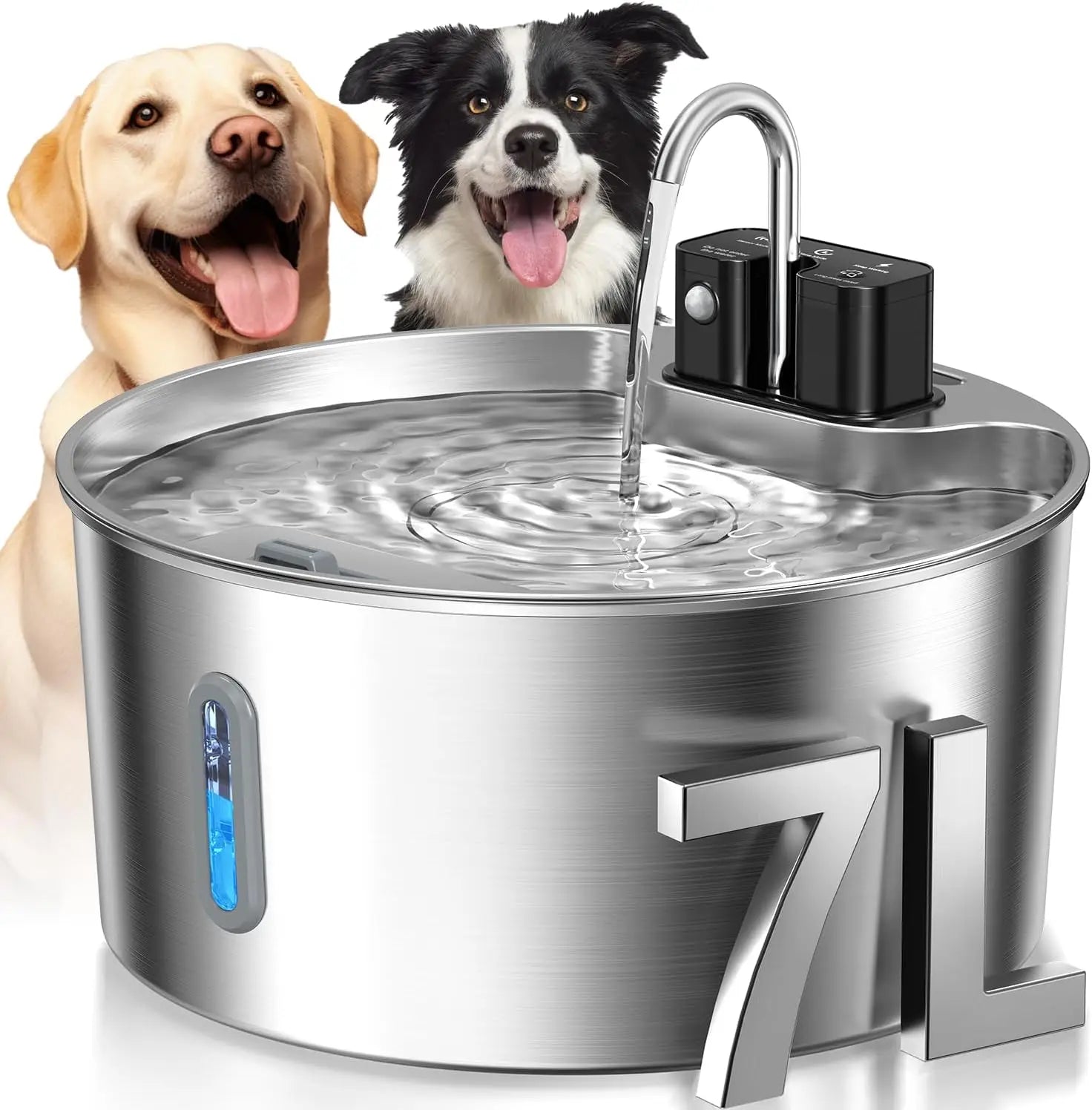 Fontanella in Acciaio Inox 7 L con Sensore e Ricarica Wireless