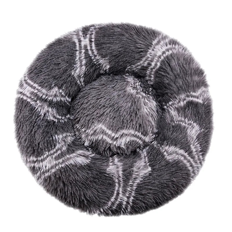 Cuccia Rotonda in Peluche Lavabile per Cani e Gatti