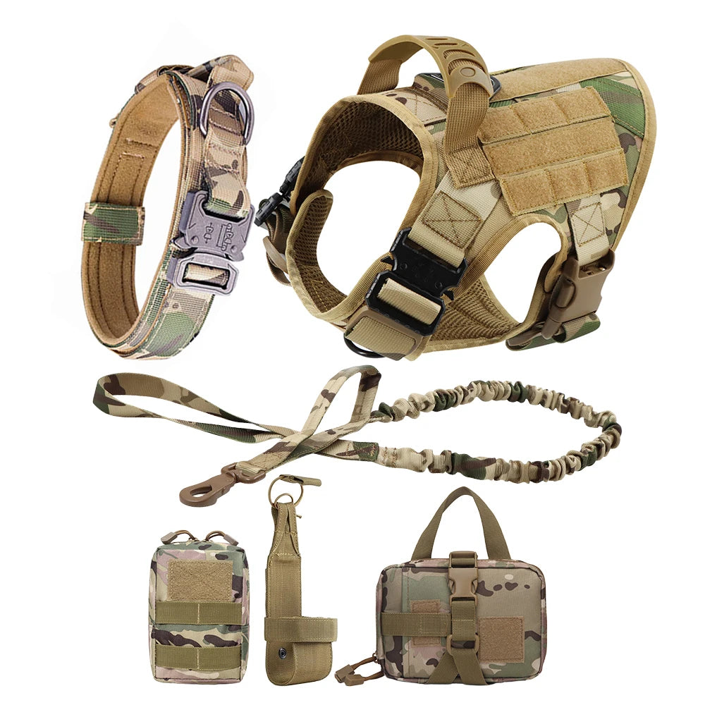 Pettorina Tattica Militare con Tasche Molle per Cani Grandi
