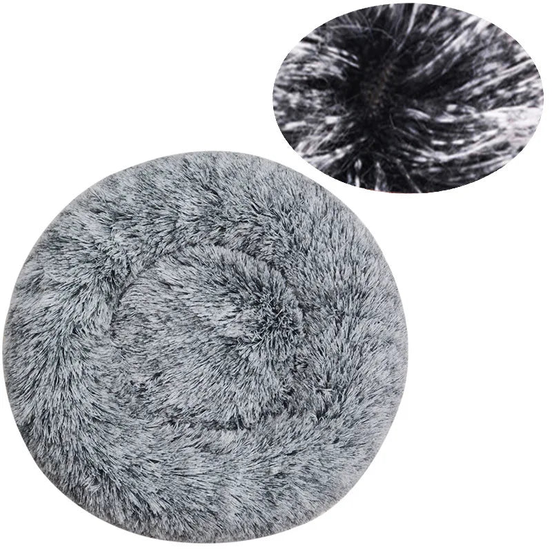 Cuccia Rotonda in Peluche Lavabile per Cani e Gatti