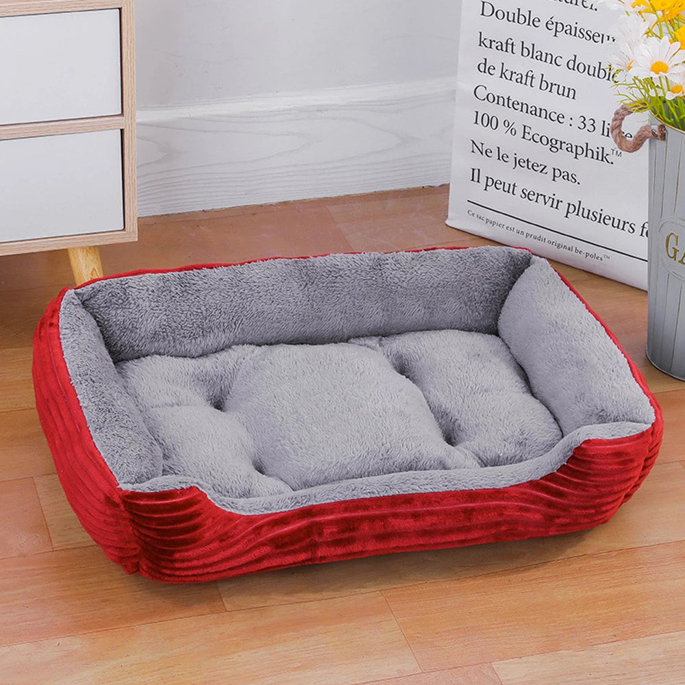 Cuccia Divano Quadrata Imbottita e Lavabile per Cani