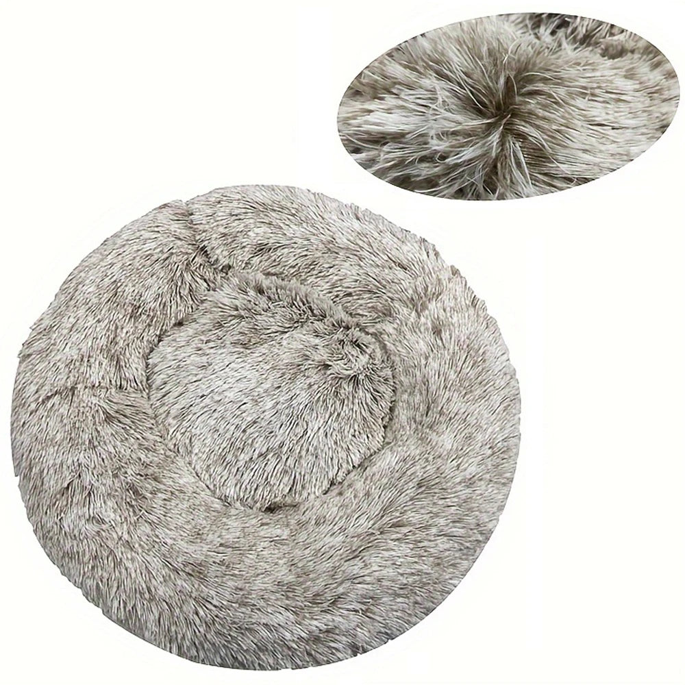 Cuccia Rotonda in Peluche Lavabile per Cani e Gatti