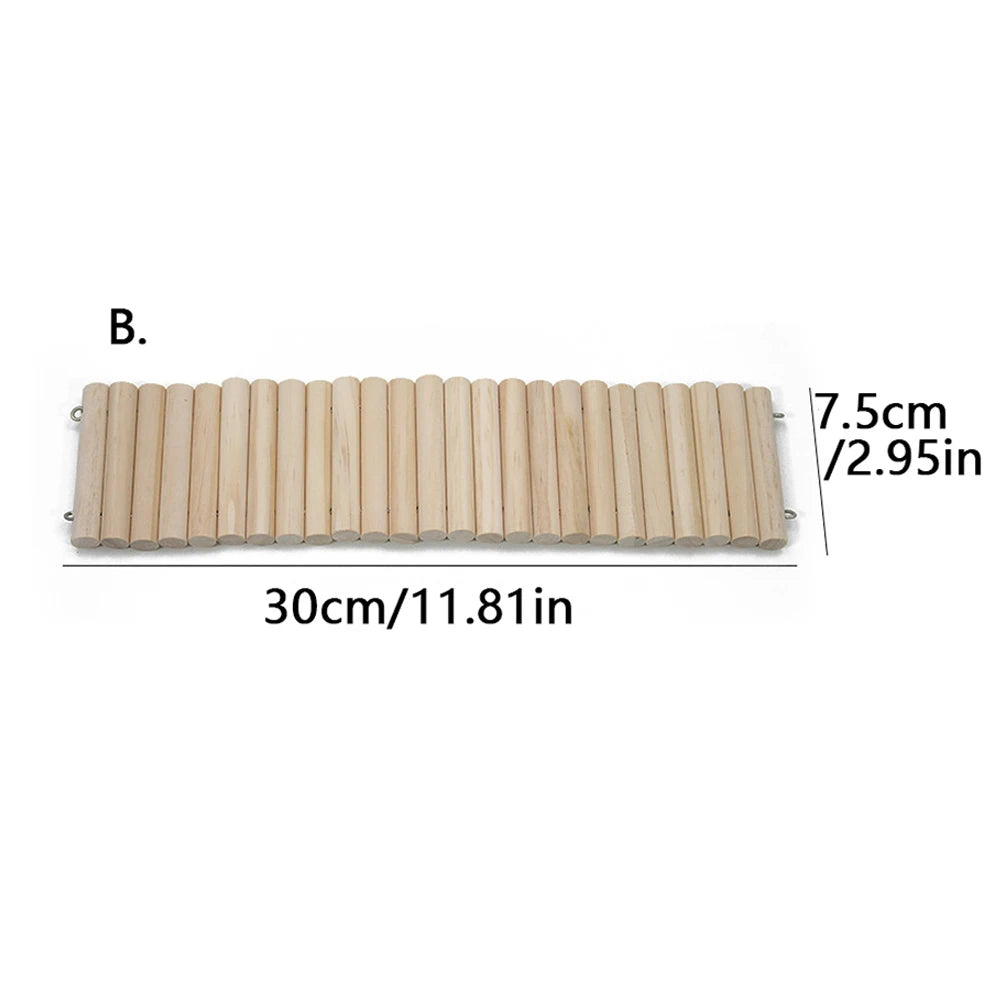 Ponte Flessibile in Legno Naturale per Gabbie di Roditori