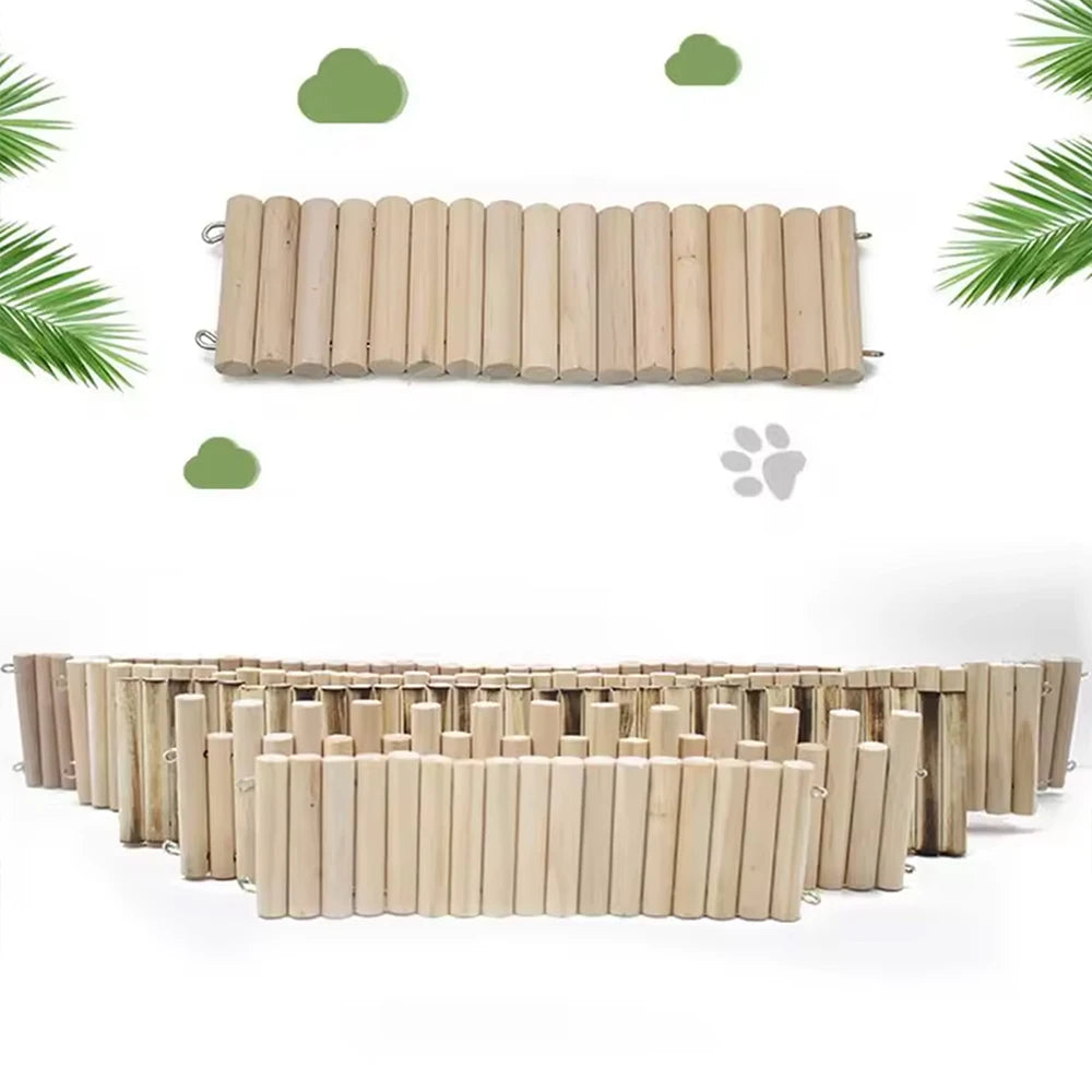 Ponte Flessibile in Legno Naturale per Gabbie di Roditori