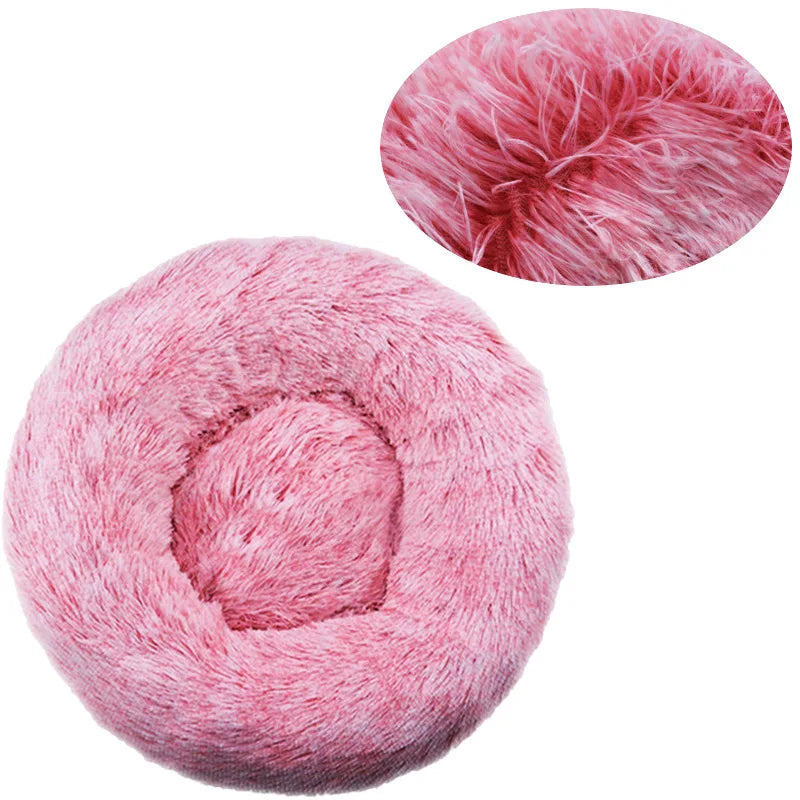 Cuccia Rotonda in Peluche Lavabile per Cani e Gatti