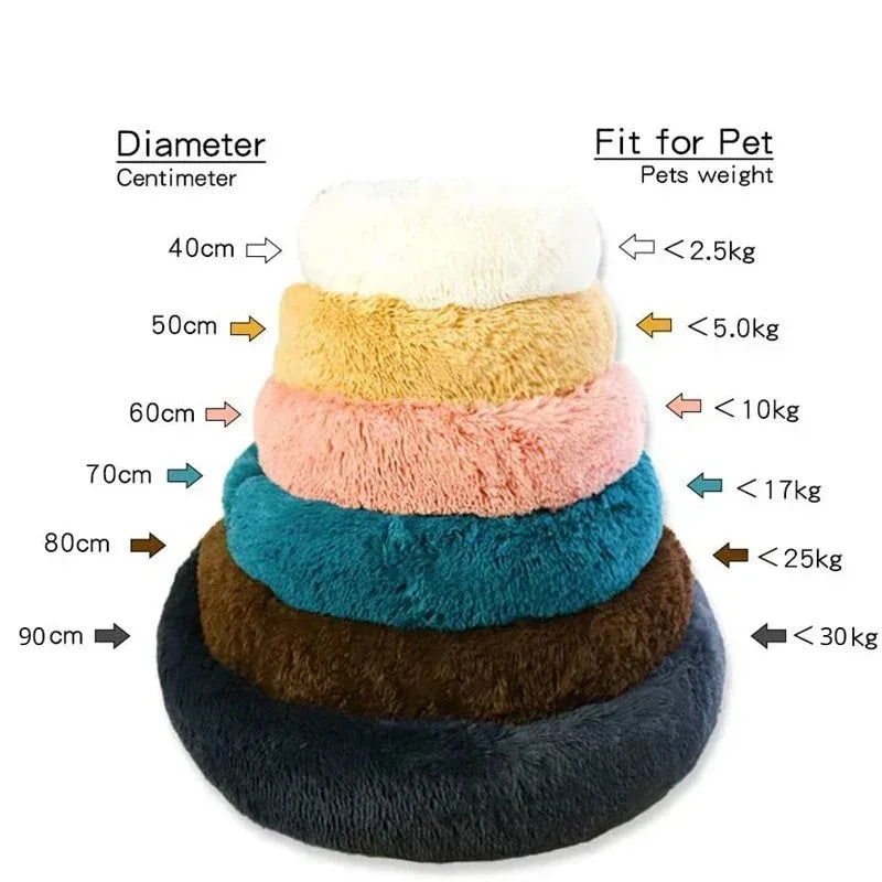 Cuccia Rotonda in Peluche Lavabile per Cani e Gatti