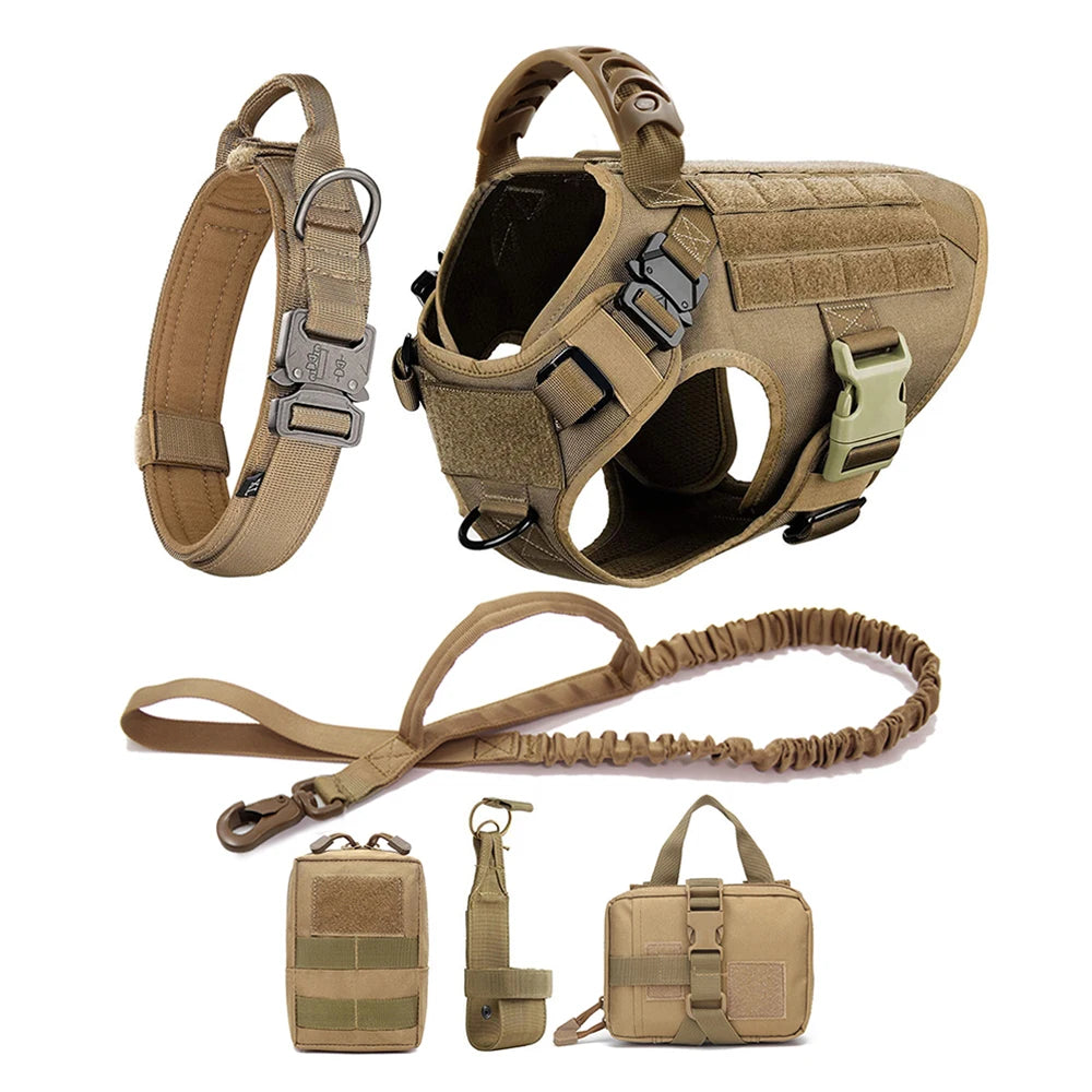Pettorina Tattica Militare con Tasche Molle per Cani Grandi