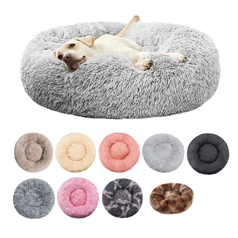 Cuccia Rotonda in Peluche Lavabile per Cani e Gatti